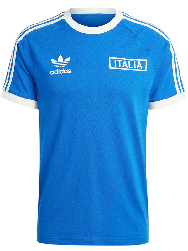 Italy maglietta blu classics 3-stripes uniforme da calcio per adulti maglietta da calcio in cotone da uomo abbigliamento sportivo 2024-2025